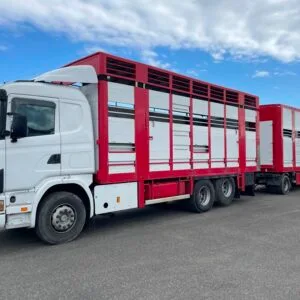 SCANIA 124 G470 + SAMRO - bétaillère 2 étages REGNAULT - 2002 + 2007