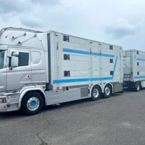 SCANIA R580 + PEZZAIOLI - 3 étages - 2 compartiments - 2015