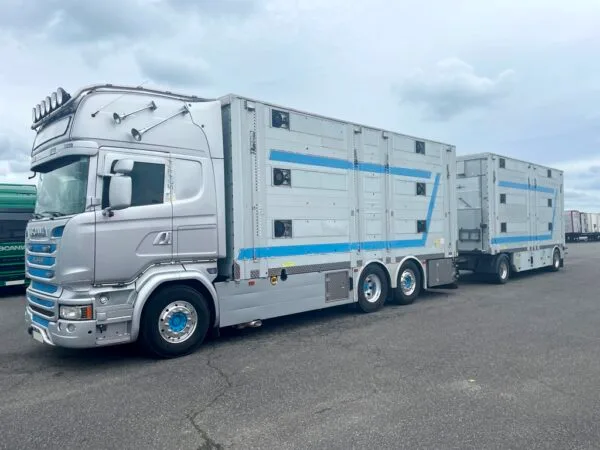 SCANIA R580 + PEZZAIOLI - 3 étages - 2 compartiments - 2015